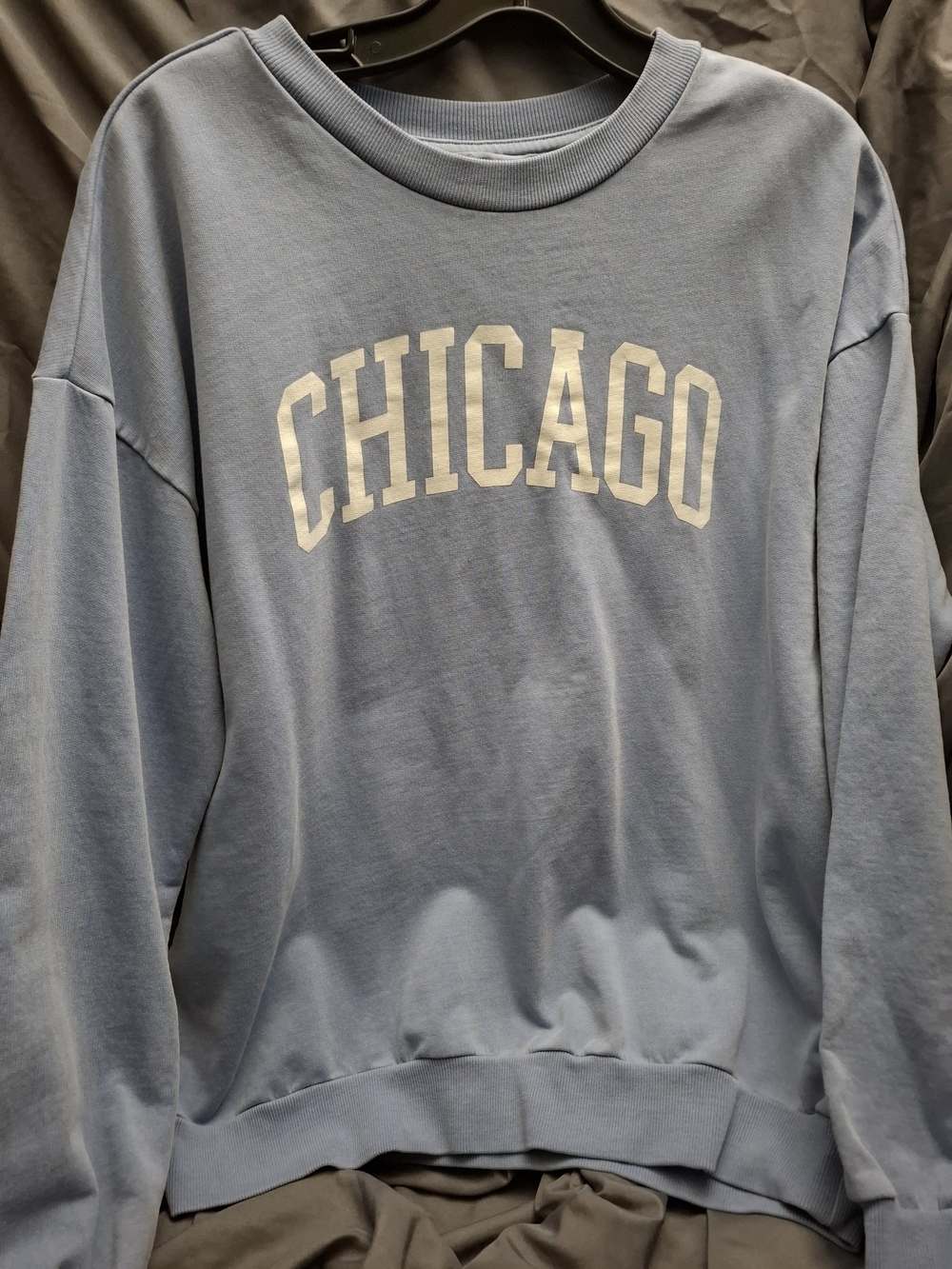 Women’s Bixby Oversized Chicago Crewneck Sweatshirt - Light Blue - Picture 3 of 11